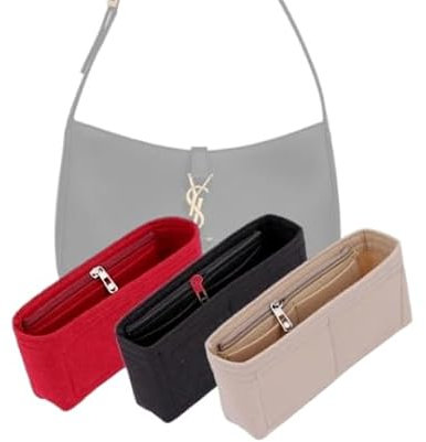 LinerLink Taschen-Organizer für YSL Hobo Le 5 A 7 (23 x 16 x 6,5 cm (L x H x T), handgefertigter Taschenorganizer, individueller Tascheneinsatz, 2 mm Filztascheneinsatz, Damen-Handtaschenformer