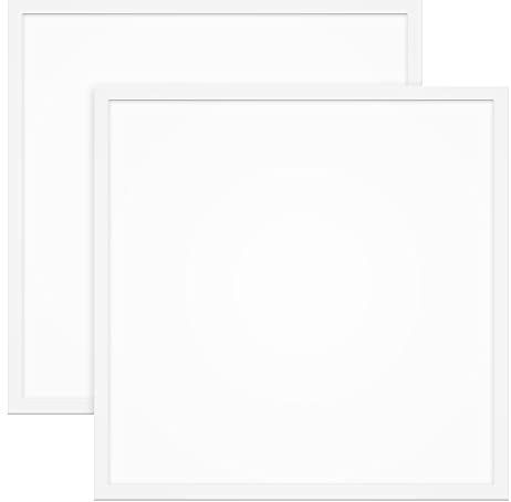 2x LED Panel 62x62cm 40W 4000K neutralweiß 4400lm 110 Lumen/Watt flimmerfrei blendfrei UGR<19 Einbau Rasterleuchte Einlegeleuchte Deckenleuchte Odenwalddecke OWA 620x620x35mm
