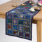 Cotton Estate Blauer Patchwork-Tischläufer, dekoratives Vintage-Couchtisch-Tischset, handbestickte Tischdecke, Hippie-Dekor, 30 x 182 cm