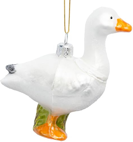 SIKORA Gans Hausgans besondere Weihnachtskugel Glas Christbaumschmuck Deko Figur Weihnachten Anhänger Ornament - Meisterstücke - BS775