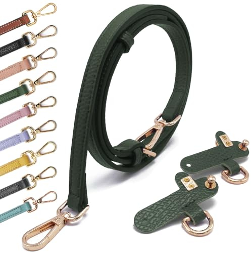Pelle PU T Ledertaschenriemen Taschengurte für Kleine Taschen Leder Schulterriemen Tragegurte Tragegurt für Longchamp Goldener Hardware Bag Strap dunkelgrün