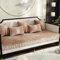 Nordic Sofabezug L/U-Form Ecksofa Rutschfester-Couch üBerzug 1 2 3 4-Sitzer Chenille-Sofa üBerwurf Decke FüR Leder-/Holz-/Stoffsofas Balkon Kratzfeste Decken FüR Katzen(Pillowcase：45X45cm,Khaki)