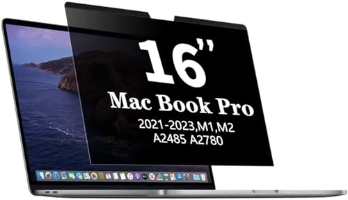 Pozlle Sichtschutz MacBook Pro 16 Zoll (2021-2023, M1, M2, M3) -A2991 / A2485 / A2780, magnetischer Abnehmbarer Matter Anti-Blaulicht-Blendfilter 16-Zoll-Blickschutzfolie für Mac Pro 16,2 Laptop