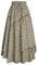 Damen Renaissance Rock Elastische Taille mit Kordelzug A-Linie Schwarz Steampunk Rock Cosplay Kaffee L