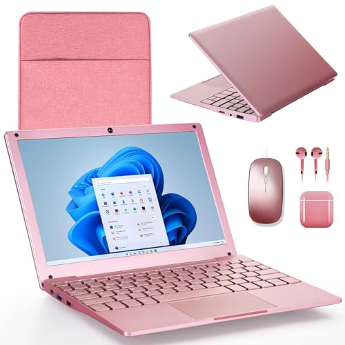 G-Anica G Ordinateur Portable Windows 11, 8GB RAM 128GB ROM, Intel Celeron Dual Core Processors, 10 » Netbook Computer with WiFi, Webcam and Bluetooth, Mini Laptop