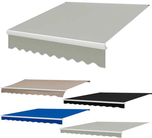 Lona para toldo Exterior, Tela de Repuesto para toldo, Tela Impermeable Ripstop, poliéster 320 g, Estructura no incluida,Gris,(10x6.5ft) 3x2m