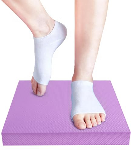 MBKHFLL Exercise Balance Pad,Balance Foam Mat for Physical Therapy Equipment & Strength Stability Training, Slip Resistant Foam Mat for Yoga, Pilates, Meditation,Gardening knee pads (Purple)
