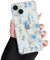 DEFBSC Case for iPhone 15, Cute Clear Floral Flower Pattern Design for Girls Women Slim Fit Shockproof Soft TPU Bumper Protective Cover - Blue