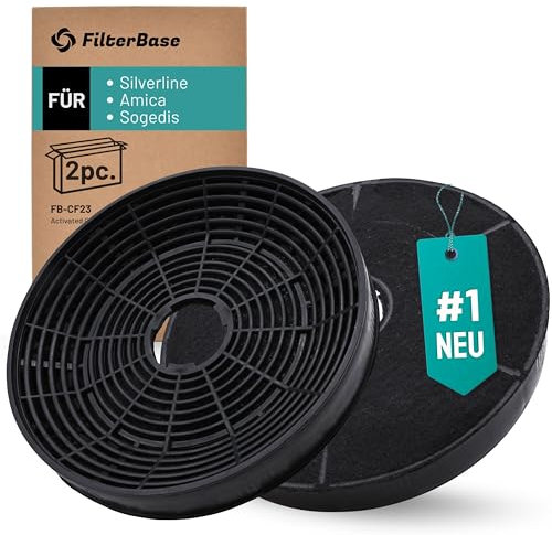 FilterBase® Aktivkohlefilter 2 Stück passend für Silverline AF100, YT971.1000.05, KF001 | Amica KF17146 1160826 | Beko 9189204771 Dunstabzugshaube