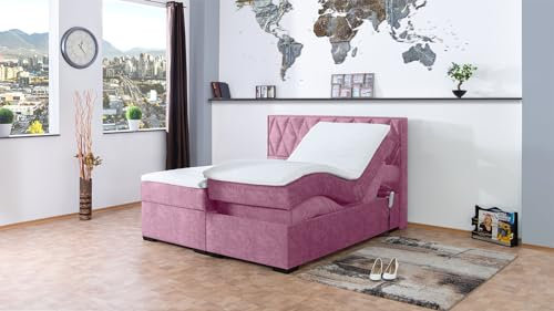Boxspringbett Loki 140x200, DS-Viola, 7-Zohnen Taschenfederkernmatratze, Ergoflex - Inklusive Aufbau - Deutscher Hersteller