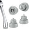 Gosknor 4pcs Door Stopper Replacement Rubber Tips with Screws, Ribbed Door Stop End Cap, Grey