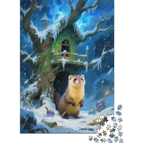 Frettchen Baumhaus Puzzle 1000 Teile Holzspielzeug, Erwachsene & Kinder Ab 14 Jahren, Klassische Puzzles, Legespiel, Home Dekoration, Geschenkideen 1000pcs (75x50cm)