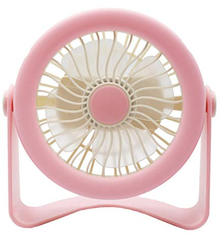 SELVFZ Electric fan,Small Desk Fan with LED Light 360 Degree Rotating Quiet Cooling Fan Home Office USB Table Fan Strong