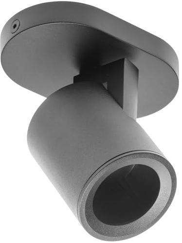 GTV - Deckenleuchte BLINK II schwarz, moderne Einbauleuchte mit schwenkbarem Spot, Aluminiumgehäuse, GU10 Fassung, max. 20W, minimalistisches Design für Innenräume