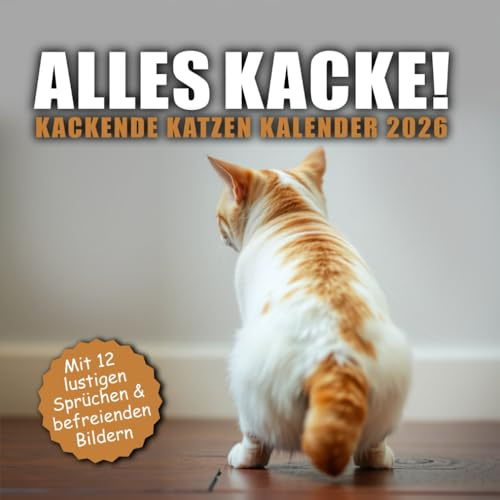 ALLES KACKE! Kackende Katzen Kalender 2026: Das lustige Geschenk für Männer, Frauen, Arbeitskollegen und Freunde mit Humor zu Weihnachten oder ... befreienden Bildern 2026 für Katzenbesitzer)