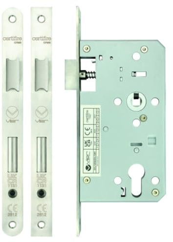 Ironmongery Solutions® Mortice DIN Euro Sash Lock 60mm Backset Satin Stainless Steel Door Lock