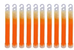 10/50 Stück Leuchtstäbe mit Haken, 15 cm (6 Zoll) fluoreszierendes Licht for Wandern, Camping, Outdoor-Notfälle, Konzerte, Partys(Orange,10Pcs)