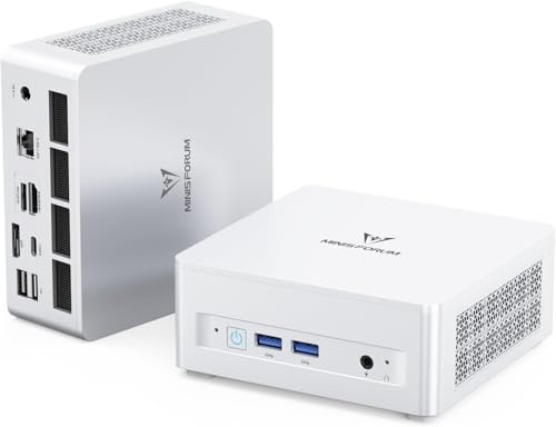 MINIS FORUM UM880 Plus Mini PC, AMD Ryzen 7 8845HS 8C/16T Prozessor bis zu 5.1 GHz, AMD Radeon 780M, 32GB DDR5(bis zu 96GB) / 1TB SSD, HDMI/DP/USB4/2,5G RJ45, OCulink, WiFi6E, BT5.2, USB 3.2 x 2