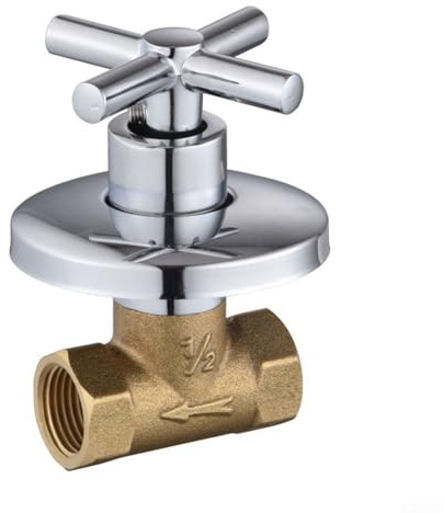 UrbanHui Messing-Ablaufventil, schnell zu öffnen, Duschabsperrventil, Sanitärarmatur, rostbeständig, Wasserhahn-Wasserregelventil, Kupfer-Bad-Teile für Zuhause (1,27 cm)