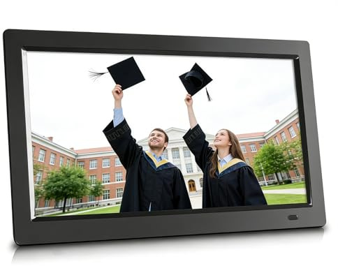 Video Picture Frame With Remote And Motion Sensor - Digital Photo Frame, USB/SD, Plays Video/Music/Photo/E-book/Calendar/Clock, Auto On/Off, Power-Off Memory(Black,19in)