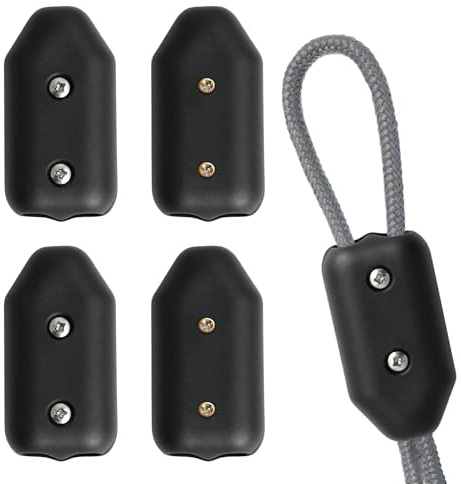 4 Stück Seilklemmen 10mm Kunststoff wiederverwendbare Seilverbinder | Geeignet für 9-10mm Nylonseile oder geflochtene Seile, Haustier, vielseitige Anwendungen für 3/8 Zoll Seilklemmen