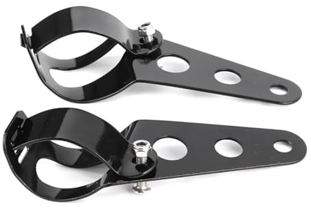 Support De Phare Moto Universel 35mm‑43mm, Fixation Fourche Réglable, Noir - Montage Durable, Convient Pour Custom Chopper Et Cafe Racer