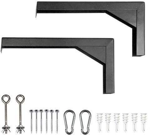 Elite Screens 12 Wall and Ceiling Hanging L-Brackets for Manual/Spectrum/VMAX2 series, Black, ZVMAXLB12-B