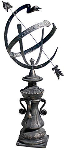 Design Toscano Authentische Garten-Armillarsphäre, 37 x 62 x 101,5 cm, Bronze Finish
