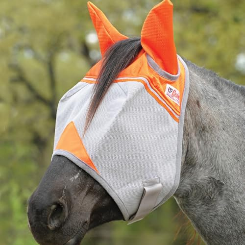 Cashel Crusader Fly Mask, Standard with Ears (Orange, Horse)