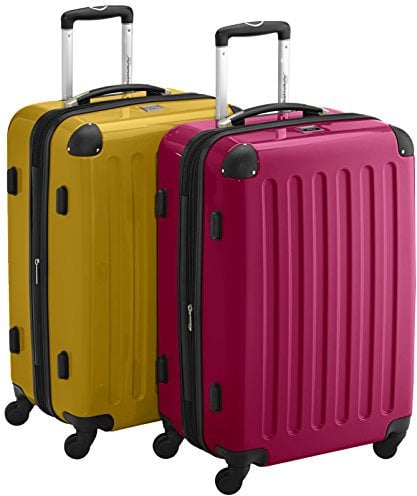 HAUPTSTADTKOFFER - Alex - 2er Koffer-Set Hartschale glänzend, TSA, 65 cm, 74 Liter, Magenta-Gelb