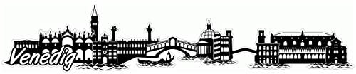 Samunshi® Venedig Skyline Aufkleber Sticker Autoaufkleber City Gedruckt - 30x5,9cm schwarz
