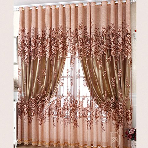 mcitymall77 1 * 2.5 Vorhänge Tüll-Vorhang für Wohnzimmer Schlafzimmer kinderzimmer (Coffee) (Ohne Innene Vorhang)