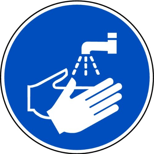 LEMAX® Gebotsschild, Hände waschen M011 DIN EN ISO 7010 Kunststoff blau/weiß, 200mm