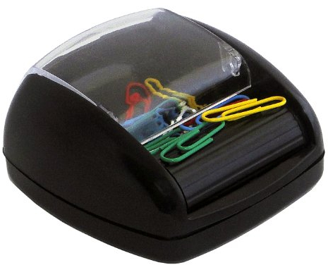 PAVO 8046621 Portagraffette da Ufficio con Dosatore a Rullo, Incluse 20 Graffette, Nero, 100 Pezzi