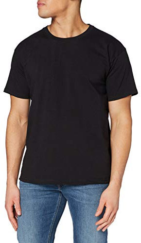 Fruit of the Loom Men's Valueweight Short Sleeve T-Shirt, Black, Large