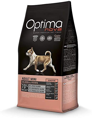 Optima Nova - Hundefutter für ausgewachsene Hunde mini Grain Free Lachs und Kartoffel