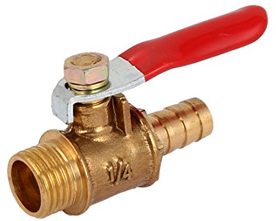 sourcing map 1/4BSP Bolzengewinde für Rohr Gas Wasser Kugelhahn Absperrhahn Kugelventil 180-Grad- Drehhebelgriff Kugelhahn