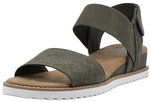 Skechers Damen Desert Kiss Sandals, Olive Microfiber Suede/Gore Trim, 37 EU