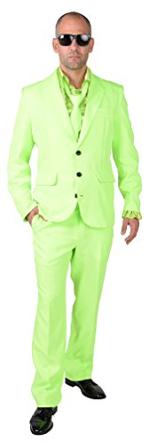 M218287-22-L neon-grün Herren Anzug Smoking Sakko Hose und Krawatte Gr.L