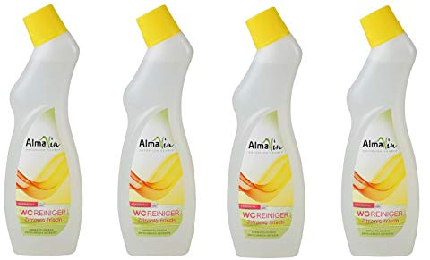 AlmaWin WC Reiniger zitronig frisch, wirkt kraftvoll gegen Urinstein und Kalk, 4 x 0,75l