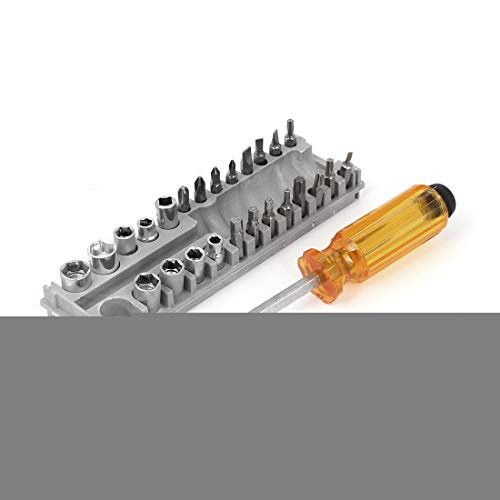 Aexit Kit bit di cacciavite quadrato esagonale con impugnatura a croce, 14x1mm, in plastica trasparente arancione ID: 650558