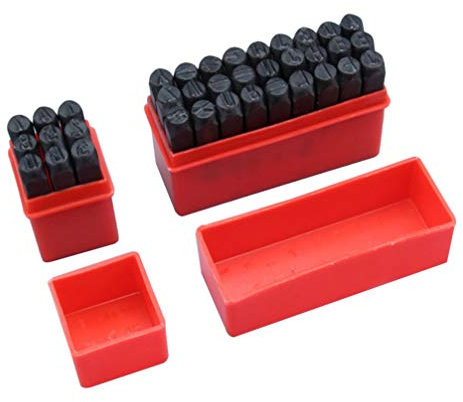 Healifty 36 Stück Karbonstahl Zahlen und Buchstaben Alphabet Stempel Set Siegelstempel DIY Metall Stamping Werkzeug 8 mm 4 mm siehe abbildung