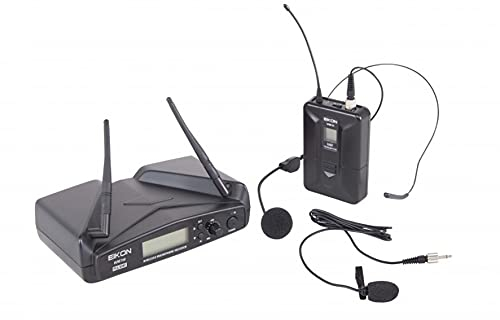 Proel EIKON WM700H - Microfono wireless ad archetto o pulce per karaoke, canto, live e presentazioni, Nero (EIKON WM700H)