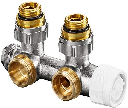 Robinet de robinet multibloc pour chauffage de salle de bain en laiton nickelé filetage extérieur 1/2