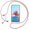 Ingen Coque pour Xiaomi Redmi Note 10/Redmi Note 10S avec Cordon de Collier, Coque Transparente Xiaomi Redmi Note 10/10S Silicone TPU Bumper Etui Housse avec Cordon Réglable Téléphone Lanyard - Rose