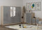Unique Furnishings Gloss GREY Large Wardrobe - 6 Door 3 Drawers & Long Mirror + 2x Bedsides
