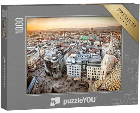 puzzleYOU: Puzzle 1000 Teile „Wien bei Sonnenuntergang, Österreich“ – aus der Puzzle-Kollektion Wien