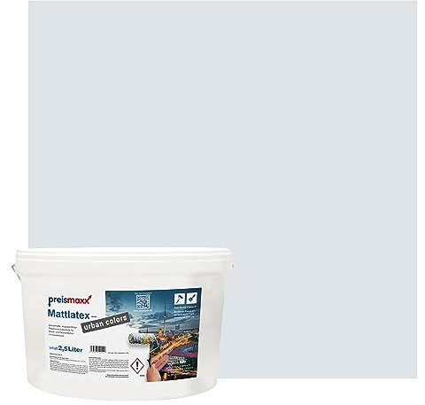 Preismaxx Mattlatex Farbe für Innen urban colors, bunte Wandfarbe Latexfarbe matt, lila, eislila, ice purple 10L