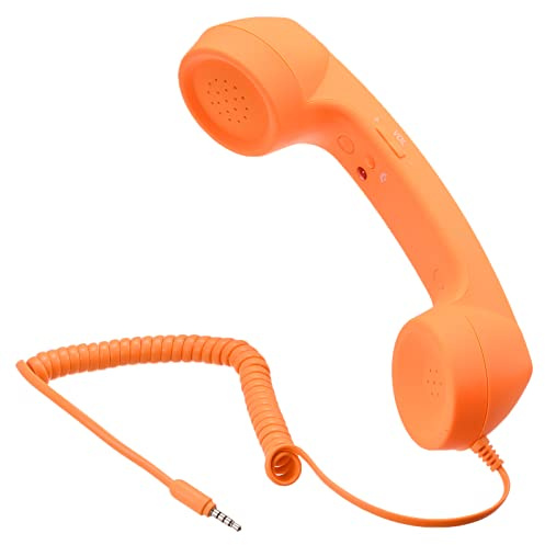 sourcing map 3.5mm Retro Telefon Handgerät Telefonhörer für Mikrofon Lautsprecher Orange