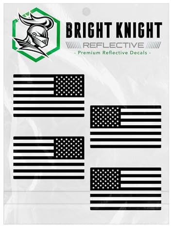 Reflektierende Flagge Aufkleber für Hardhat, Motorradhelm, Werkzeugkasten, Untersetzer, Werkzeugkasten, RC Auto, UTV (schwarze Flagge, verspiegelt, 2 Paar)